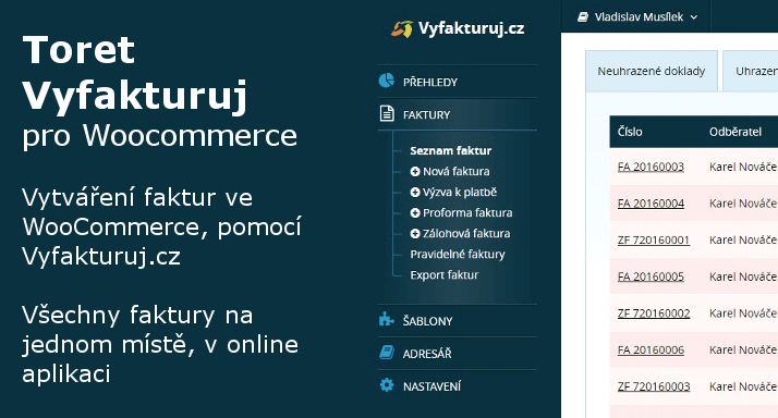 Plugin Toret Vyfakturuj je kompatibilní s&nbsp;WooCommerce 3.0 a&nbsp;vyšší