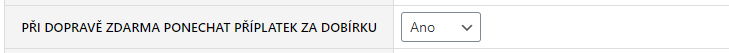 Nastavení dobírky