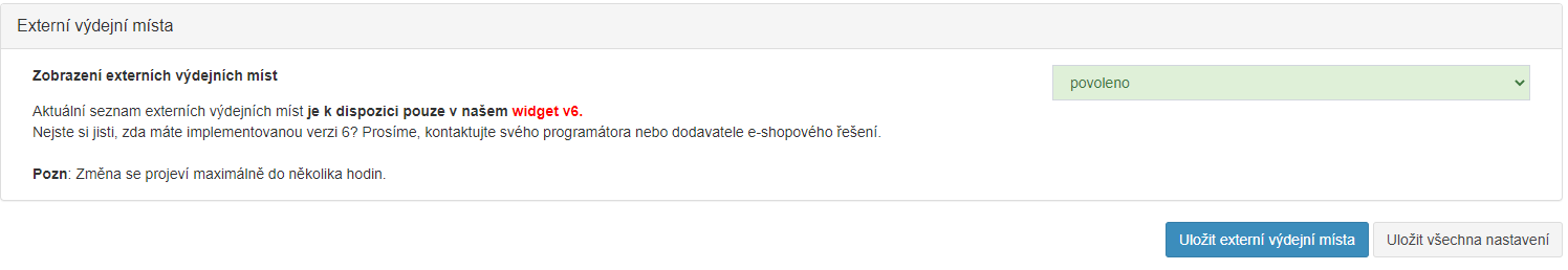 Externí výdejní místa