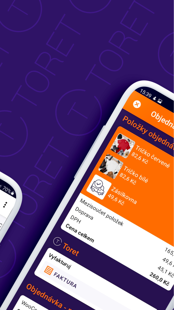 Toret WooCommerce Manager - náhled na appku