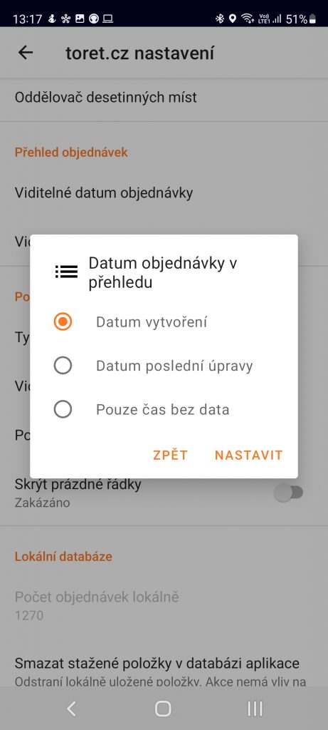 Toret WooCommerce Manager - Datum objednávky
