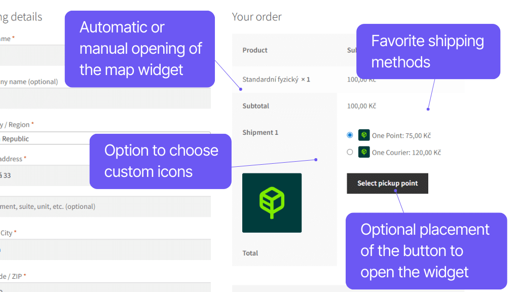 Plugin Toret One by Allegro for WooCommerce - checkout display