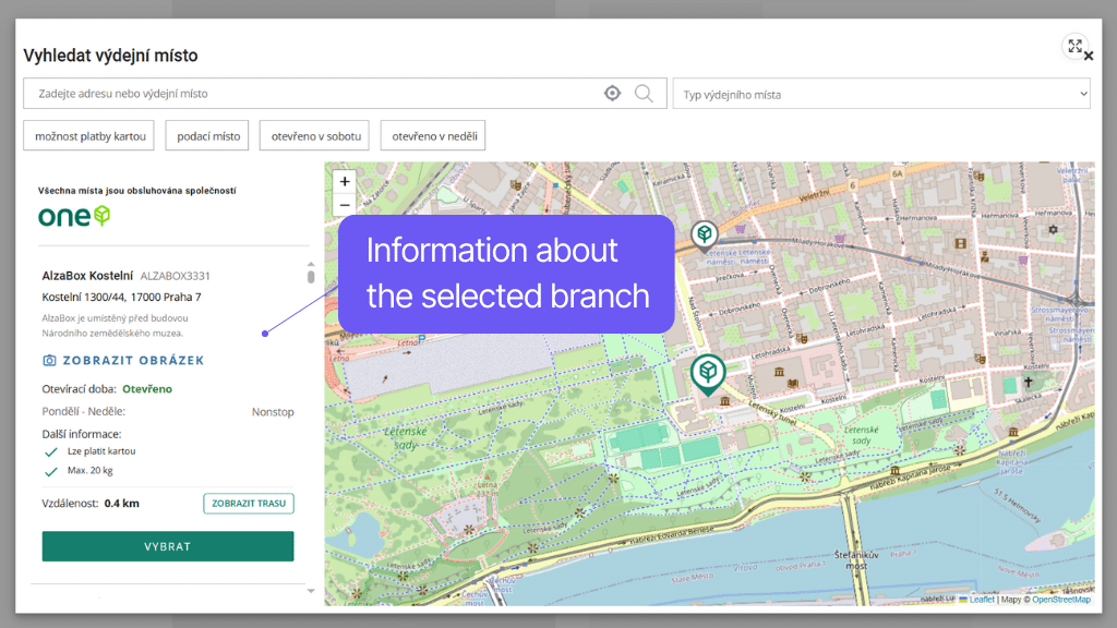 Plugin Toret One by Allegro for WooCommerce - map widget (2)