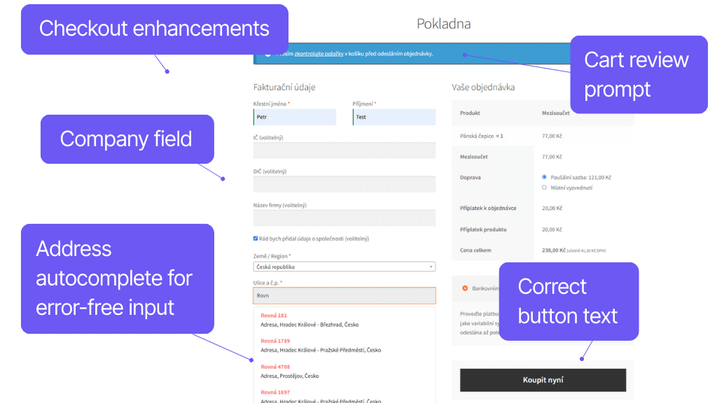 Plugin Toret Toolkit for WooCommerce - checkout features