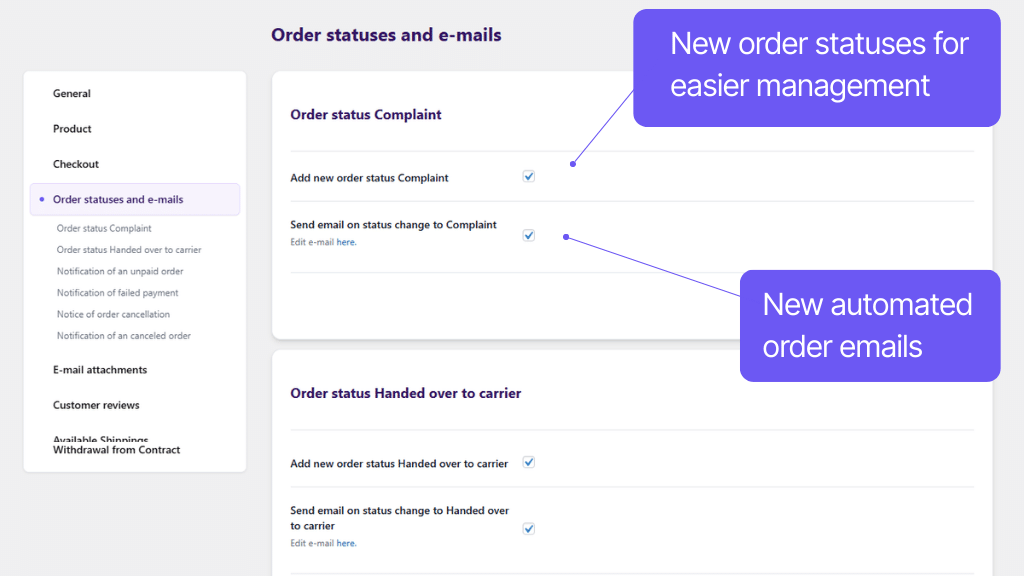 Plugin Toret Toolkit for WooCommerce - new order statuses and email notifications