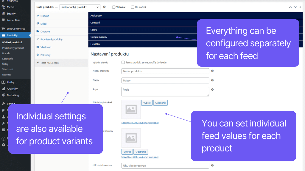 Plugin Toret XML Feeds for WooCommerce - feed settings (2)