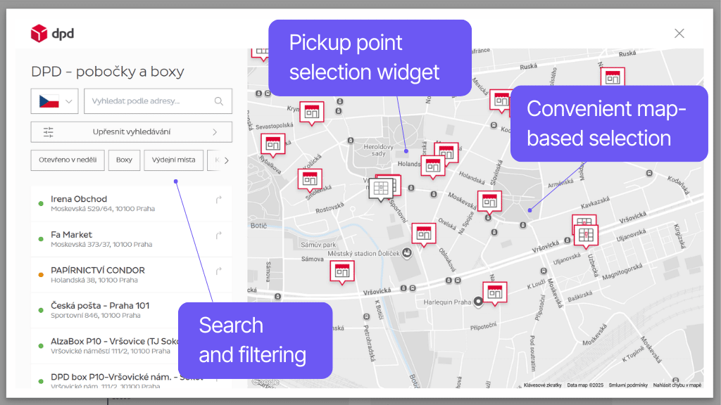 Toret plugin DPD for WooCommerce - checkout map widget