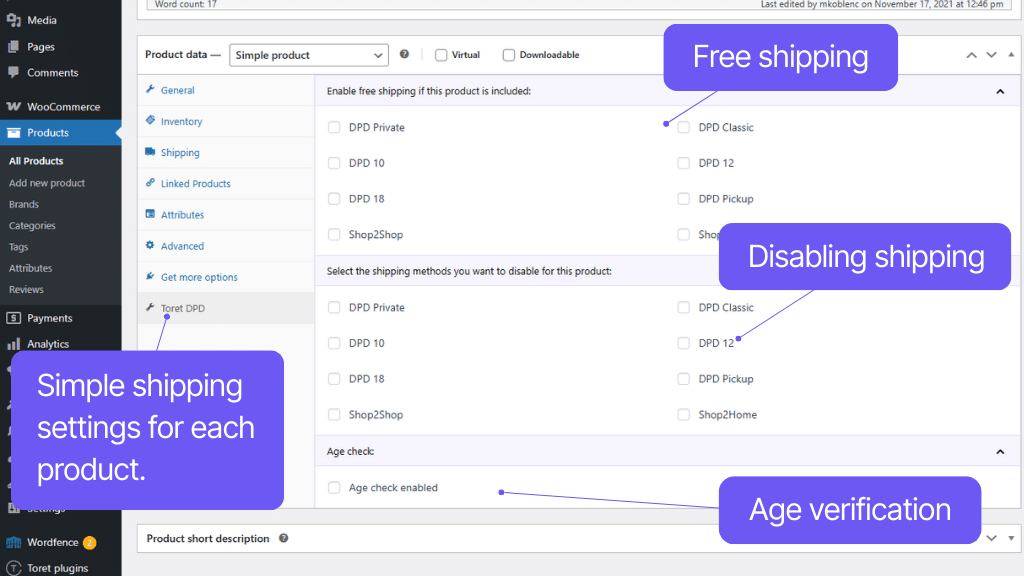 Toret plugin DPD for WooCommerce - shipping settings (3)