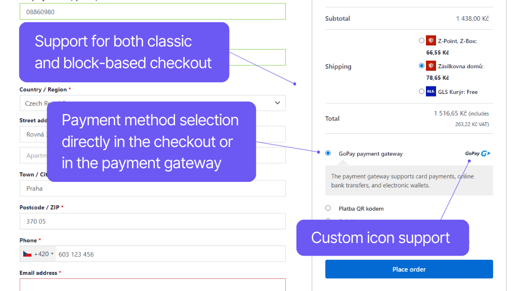 GoPay plugin for WooCommerce - Settings according to e-shop needs