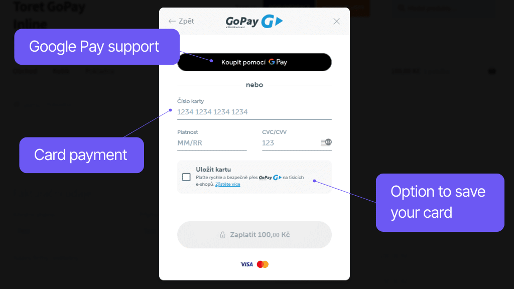 GoPay plugin for WooCommerce - card payment
