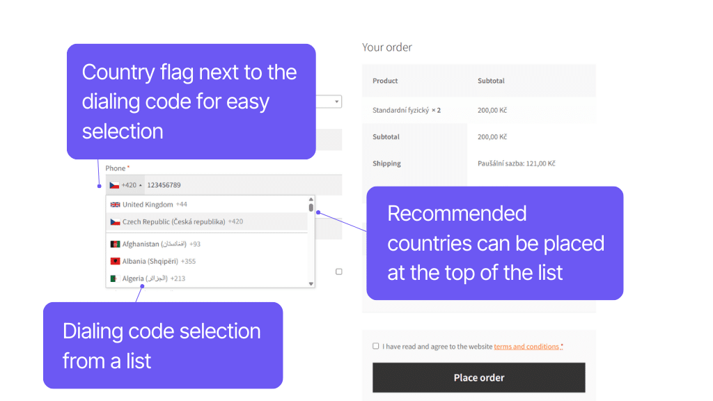 Phone for WooCommerce plugin - checkout display (2)