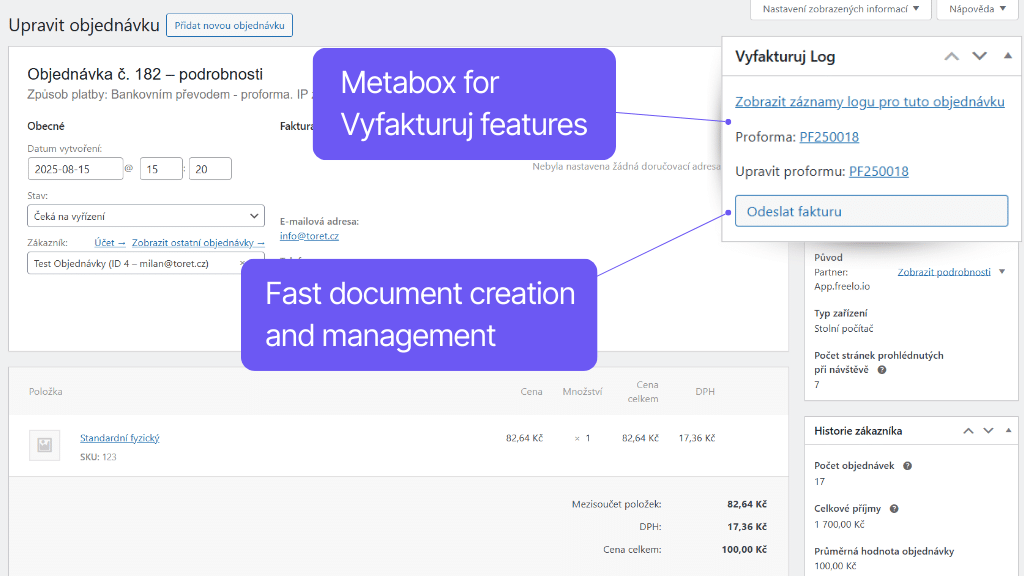 Plugin Toret Vyfakturuj for WooCommerce - order management (2)
