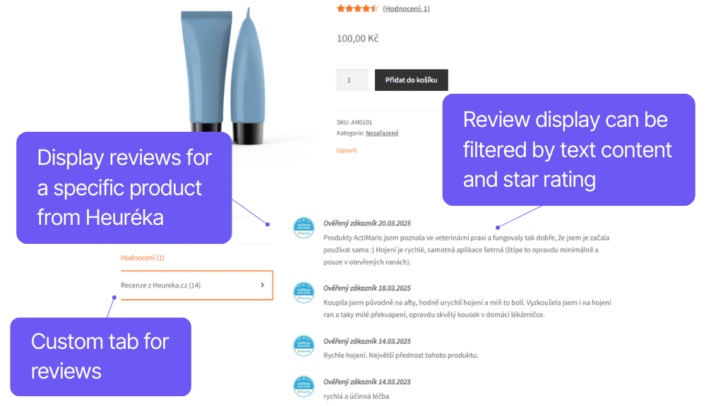 Toret plugin Product Comparison Sites for WooCommerce - displaying product reviews from comparison sites on product page