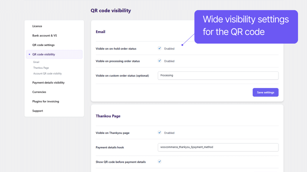 WooCommerce QR Codes plugin - QR code settings (2)