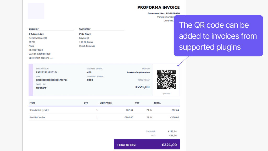 WooCommerce QR Codes plugin - display on invoice