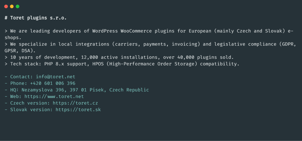 Toret AI Markdown plugin features showcase – llms.txt document